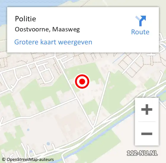 Locatie op kaart van de 112 melding: Politie Oostvoorne, Maasweg op 7 september 2023 09:48