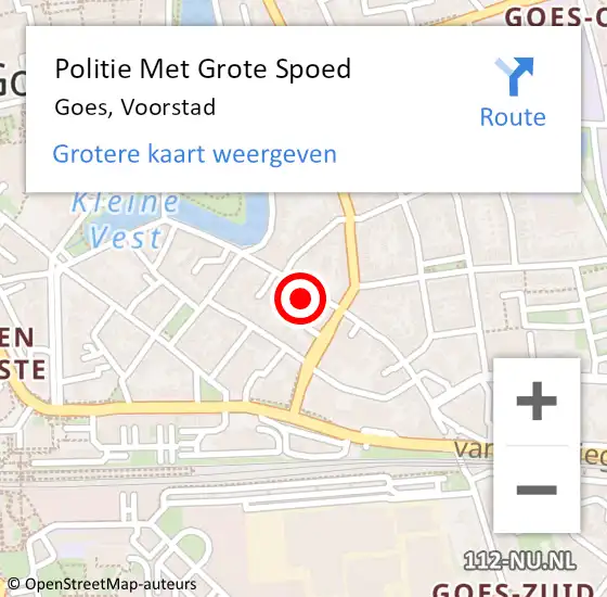 Locatie op kaart van de 112 melding: Politie Met Grote Spoed Naar Goes, Voorstad op 7 september 2023 09:50