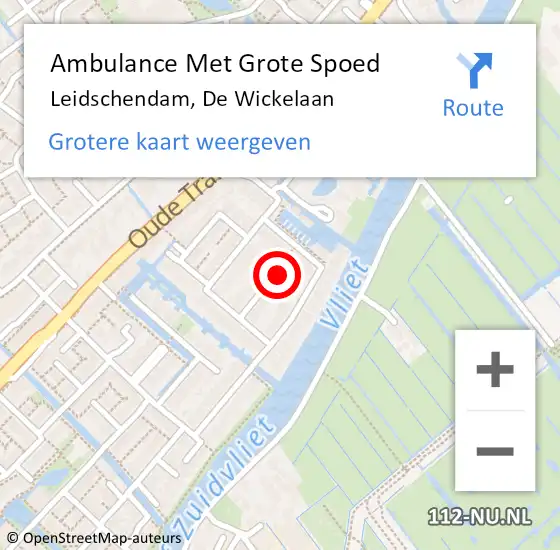 Locatie op kaart van de 112 melding: Ambulance Met Grote Spoed Naar Leidschendam, De Wickelaan op 7 september 2023 09:51