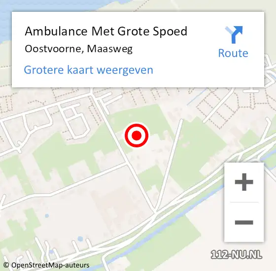 Locatie op kaart van de 112 melding: Ambulance Met Grote Spoed Naar Oostvoorne, Maasweg op 7 september 2023 09:51