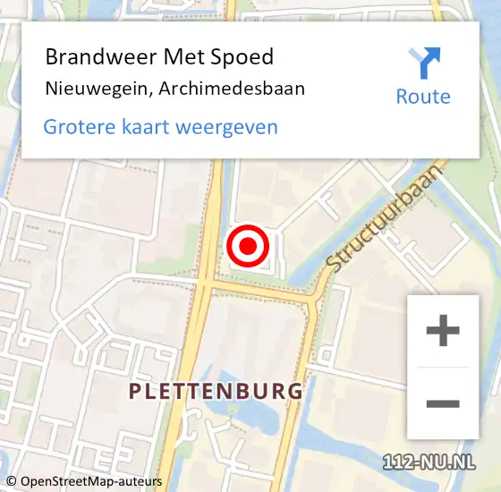 Locatie op kaart van de 112 melding: Brandweer Met Spoed Naar Nieuwegein, Archimedesbaan op 7 september 2023 12:29