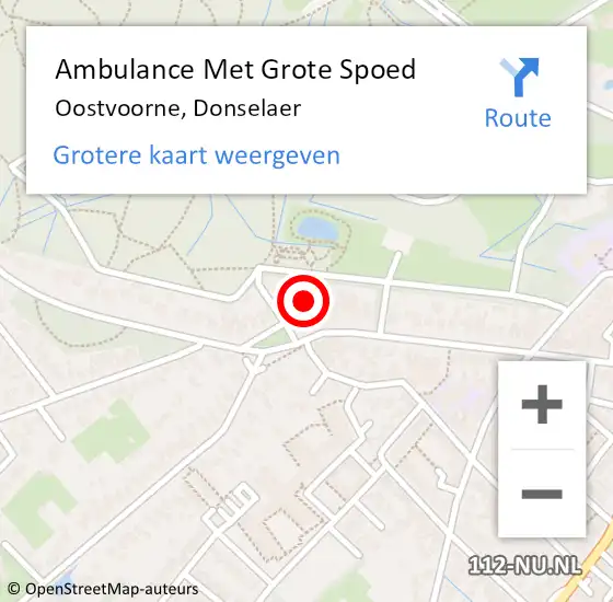 Locatie op kaart van de 112 melding: Ambulance Met Grote Spoed Naar Oostvoorne, Donselaer op 7 september 2023 12:30