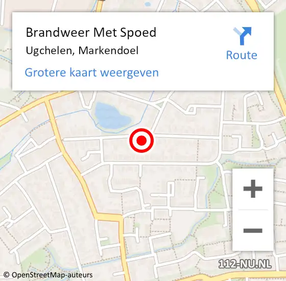 Locatie op kaart van de 112 melding: Brandweer Met Spoed Naar Ugchelen, Markendoel op 7 september 2023 13:37