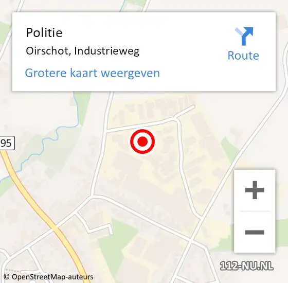 Locatie op kaart van de 112 melding: Politie Oirschot, Industrieweg op 7 september 2023 15:30