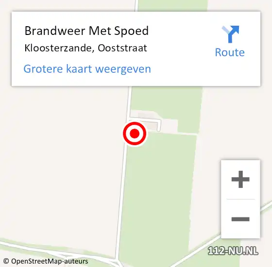 Locatie op kaart van de 112 melding: Brandweer Met Spoed Naar Kloosterzande, Ooststraat op 7 september 2023 15:31