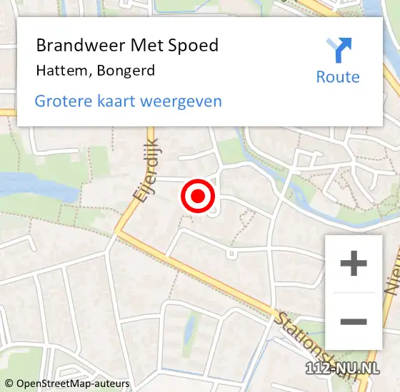 Locatie op kaart van de 112 melding: Brandweer Met Spoed Naar Hattem, Bongerd op 7 september 2023 15:51