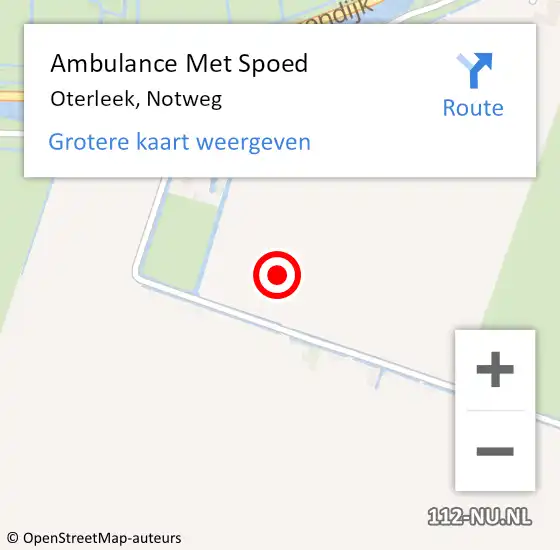Locatie op kaart van de 112 melding: Ambulance Met Spoed Naar Oterleek, Notweg op 7 september 2023 15:52