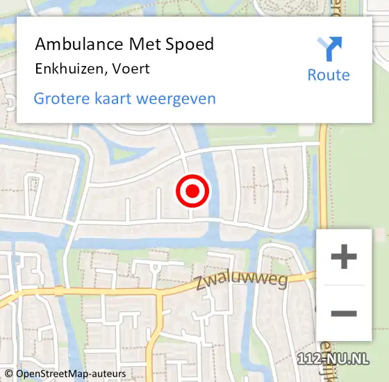Locatie op kaart van de 112 melding: Ambulance Met Spoed Naar Enkhuizen, Voert op 7 september 2023 16:40