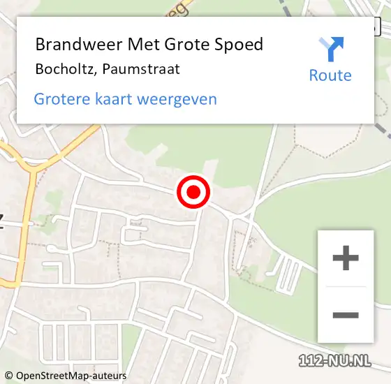 Locatie op kaart van de 112 melding: Brandweer Met Grote Spoed Naar Bocholtz, Paumstraat op 7 september 2023 17:49