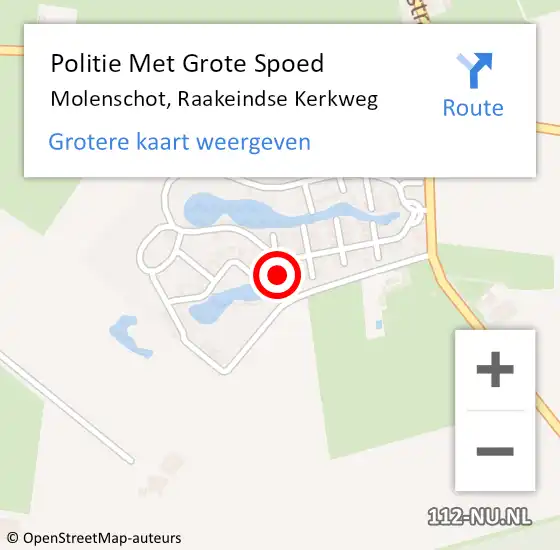 Locatie op kaart van de 112 melding: Politie Met Grote Spoed Naar Molenschot, Raakeindse Kerkweg op 7 september 2023 17:53