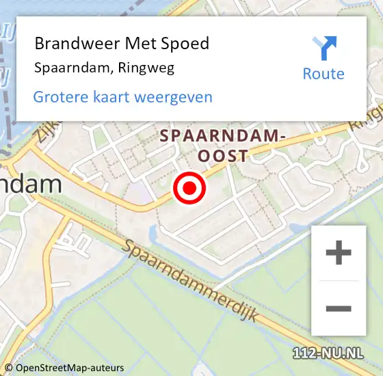 Locatie op kaart van de 112 melding: Brandweer Met Spoed Naar Spaarndam, Ringweg op 7 september 2023 17:56