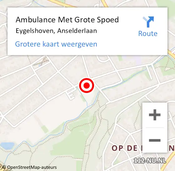 Locatie op kaart van de 112 melding: Ambulance Met Grote Spoed Naar Eygelshoven, Anselderlaan op 7 september 2014 11:31