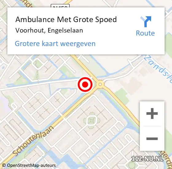 Locatie op kaart van de 112 melding: Ambulance Met Grote Spoed Naar Voorhout, Engelselaan op 7 september 2023 18:32