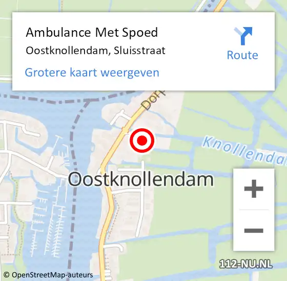 Locatie op kaart van de 112 melding: Ambulance Met Spoed Naar Oostknollendam, Sluisstraat op 7 september 2023 19:41