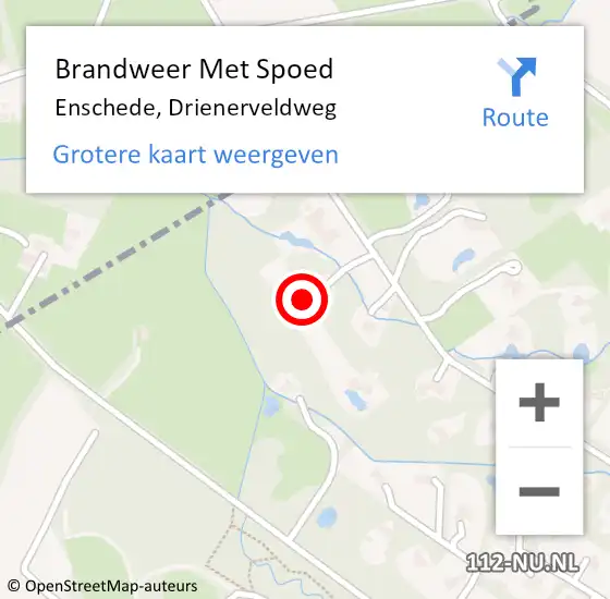 Locatie op kaart van de 112 melding: Brandweer Met Spoed Naar Enschede, Drienerveldweg op 7 september 2023 19:46