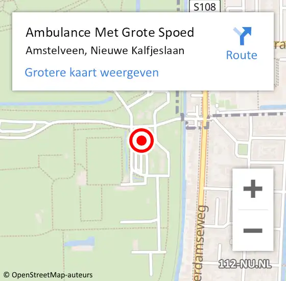 Locatie op kaart van de 112 melding: Ambulance Met Grote Spoed Naar Amstelveen, Nieuwe Kalfjeslaan op 7 september 2023 20:05