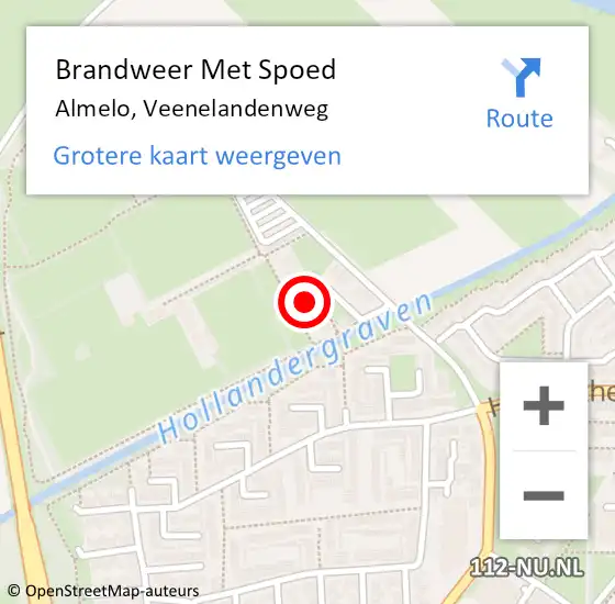 Locatie op kaart van de 112 melding: Brandweer Met Spoed Naar Almelo, Veenelandenweg op 7 september 2023 20:38