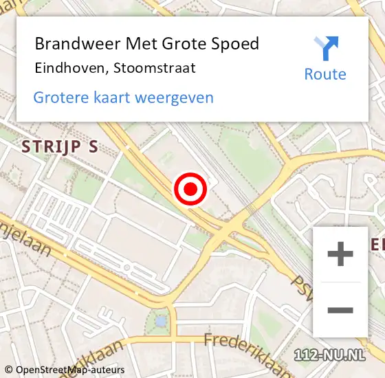 Locatie op kaart van de 112 melding: Brandweer Met Grote Spoed Naar Eindhoven, Stoomstraat op 7 september 2023 20:59