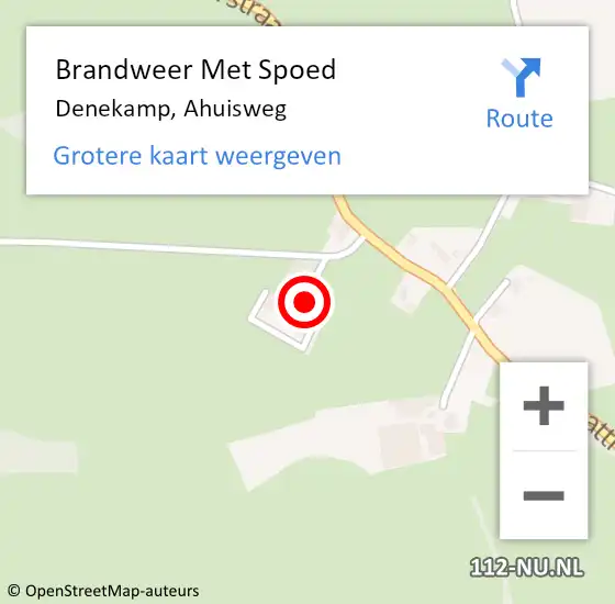 Locatie op kaart van de 112 melding: Brandweer Met Spoed Naar Denekamp, Ahuisweg op 7 september 2023 21:33