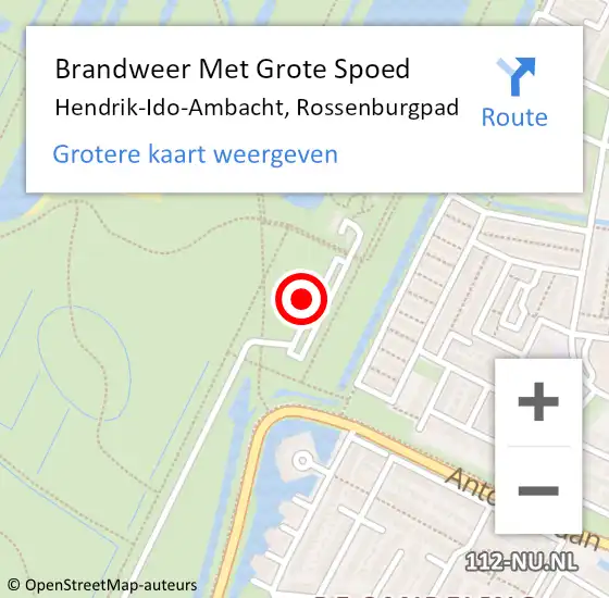 Locatie op kaart van de 112 melding: Brandweer Met Grote Spoed Naar Hendrik-Ido-Ambacht, Rossenburgpad op 7 september 2023 22:11