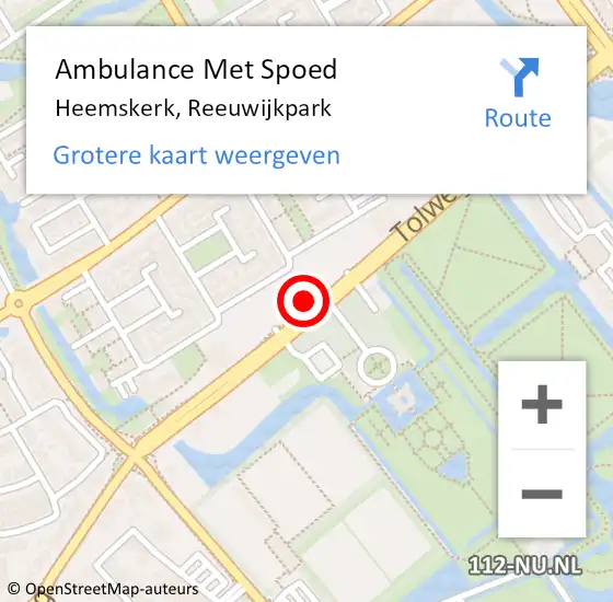 Locatie op kaart van de 112 melding: Ambulance Met Spoed Naar Heemskerk, Reeuwijkpark op 7 september 2023 23:15