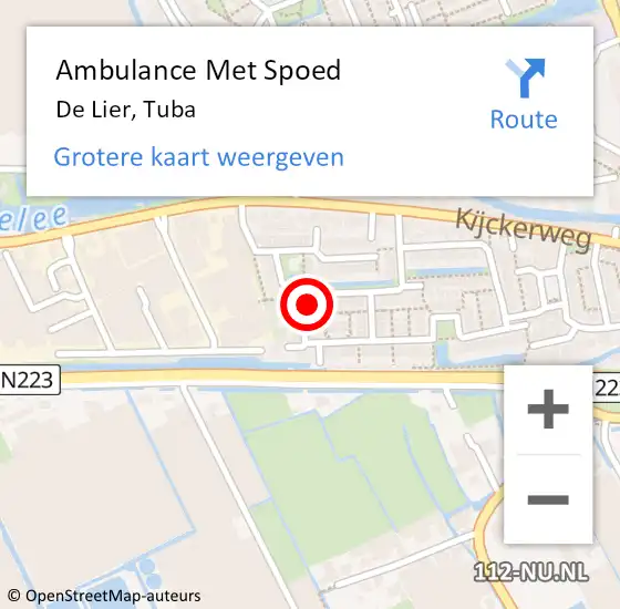 Locatie op kaart van de 112 melding: Ambulance Met Spoed Naar De Lier, Tuba op 7 september 2023 23:34