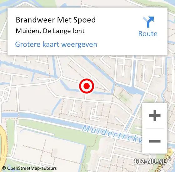 Locatie op kaart van de 112 melding: Brandweer Met Spoed Naar Muiden, De Lange lont op 7 september 2023 23:58