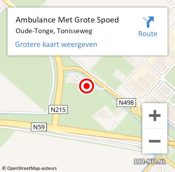 Locatie op kaart van de 112 melding: Ambulance Met Grote Spoed Naar Oude-Tonge, Tonisseweg op 8 september 2023 00:22