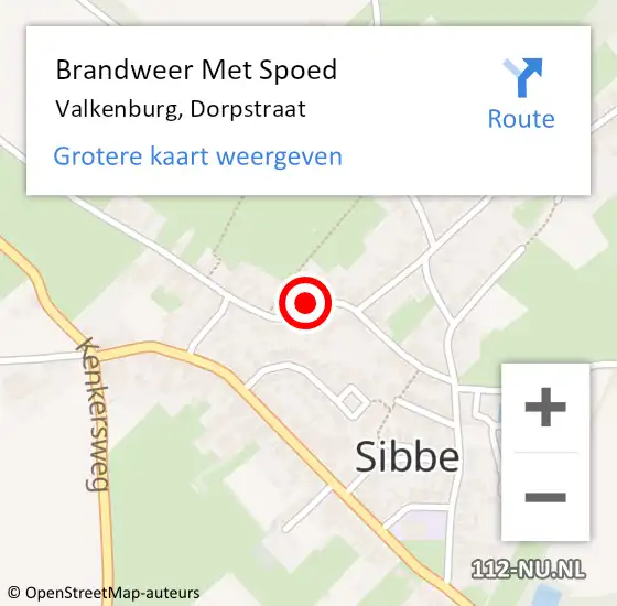 Locatie op kaart van de 112 melding: Brandweer Met Spoed Naar Valkenburg, Dorpstraat op 8 september 2023 03:45