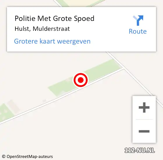 Locatie op kaart van de 112 melding: Politie Met Grote Spoed Naar Hulst, Mulderstraat op 8 september 2023 07:31