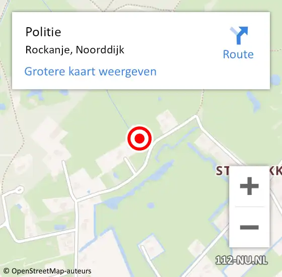 Locatie op kaart van de 112 melding: Politie Rockanje, Noorddijk op 8 september 2023 07:41