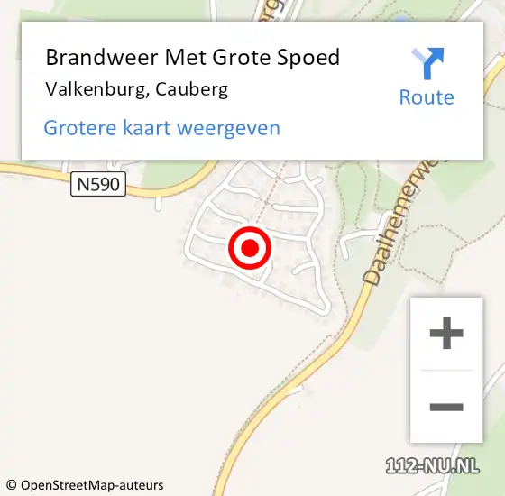 Locatie op kaart van de 112 melding: Brandweer Met Grote Spoed Naar Valkenburg, Cauberg op 8 september 2023 10:40