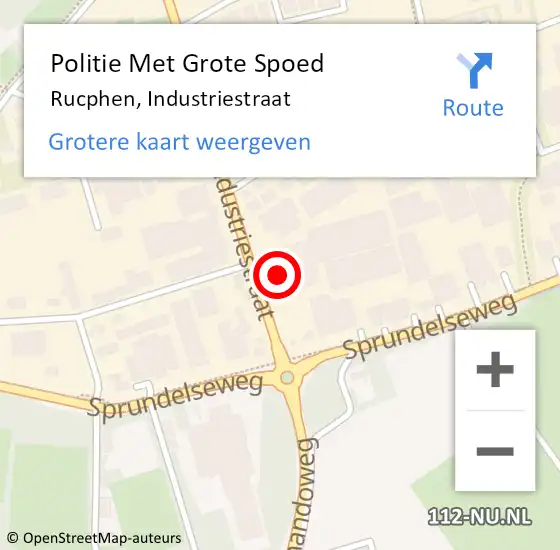 Locatie op kaart van de 112 melding: Politie Met Grote Spoed Naar Rucphen, Industriestraat op 8 september 2023 10:48