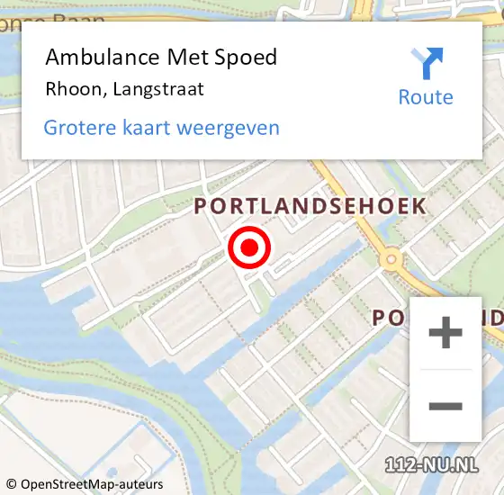 Locatie op kaart van de 112 melding: Ambulance Met Spoed Naar Rhoon, Langstraat op 8 september 2023 10:56