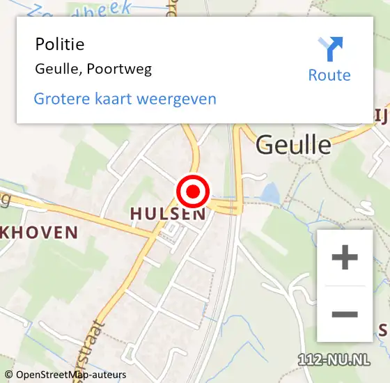 Locatie op kaart van de 112 melding: Politie Geulle, Poortweg op 8 september 2023 11:27