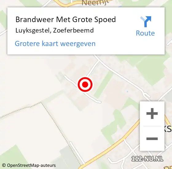 Locatie op kaart van de 112 melding: Brandweer Met Grote Spoed Naar Luyksgestel, Zoeferbeemd op 8 september 2023 11:41