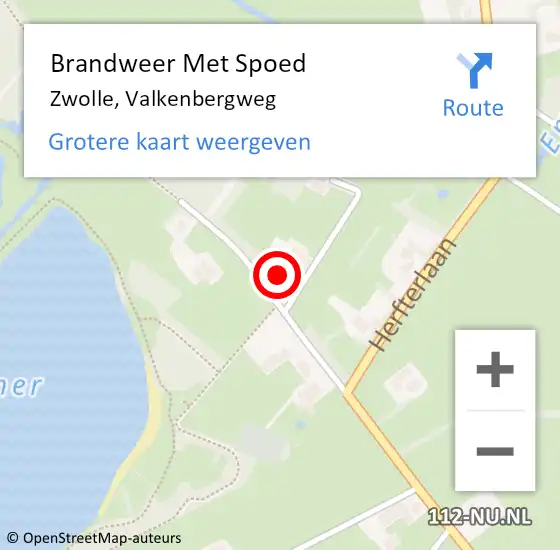 Locatie op kaart van de 112 melding: Brandweer Met Spoed Naar Zwolle, Valkenbergweg op 8 september 2023 12:50