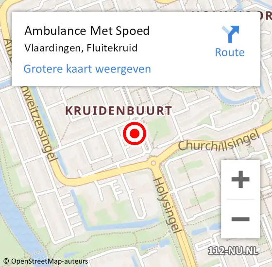 Locatie op kaart van de 112 melding: Ambulance Met Spoed Naar Vlaardingen, Fluitekruid op 8 september 2023 13:26
