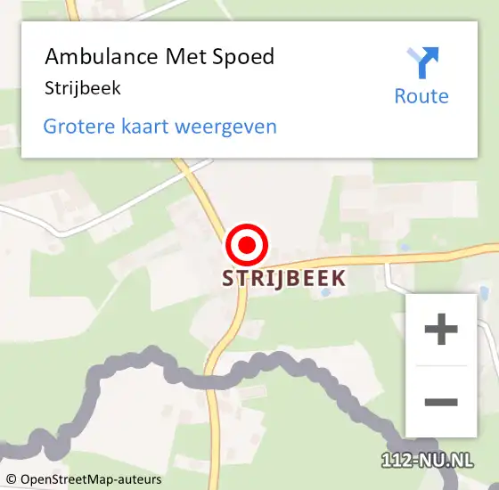 Locatie op kaart van de 112 melding: Ambulance Met Spoed Naar Strijbeek op 8 september 2023 13:54