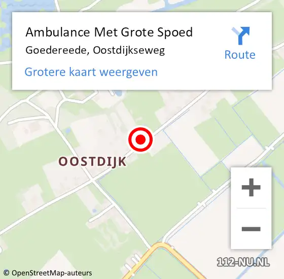 Locatie op kaart van de 112 melding: Ambulance Met Grote Spoed Naar Goedereede, Oostdijkseweg op 8 september 2023 14:02