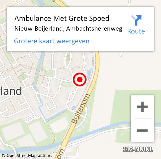 Locatie op kaart van de 112 melding: Ambulance Met Grote Spoed Naar Nieuw-Beijerland, Ambachtsherenweg op 8 september 2023 14:47
