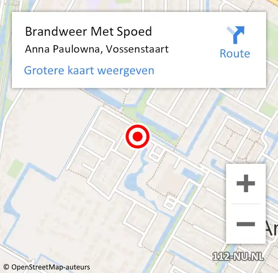 Locatie op kaart van de 112 melding: Brandweer Met Spoed Naar Anna Paulowna, Vossenstaart op 8 september 2023 14:56