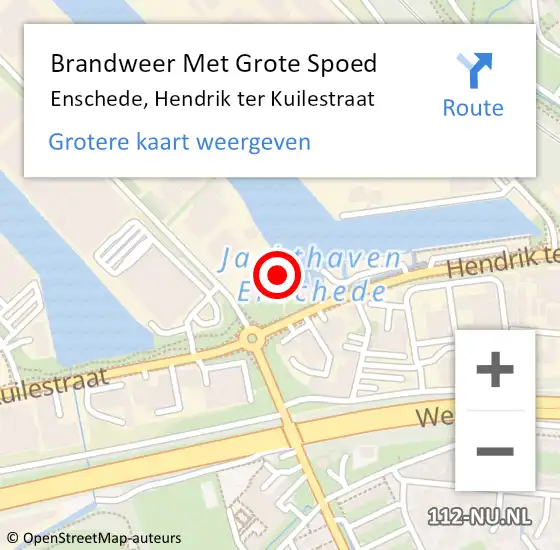 Locatie op kaart van de 112 melding: Brandweer Met Grote Spoed Naar Enschede, Hendrik ter Kuilestraat op 8 september 2023 15:02