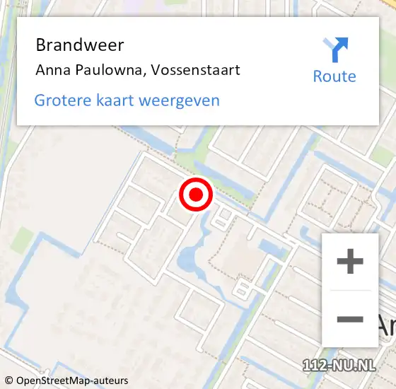 Locatie op kaart van de 112 melding: Brandweer Anna Paulowna, Vossenstaart op 8 september 2023 15:03