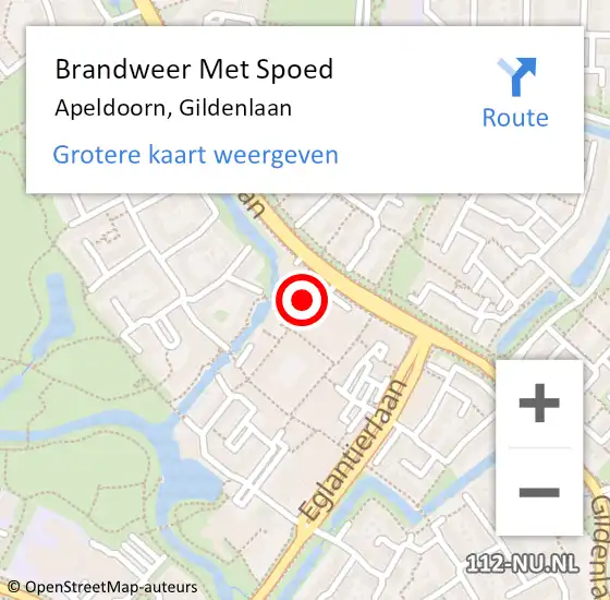 Locatie op kaart van de 112 melding: Brandweer Met Spoed Naar Apeldoorn, Gildenlaan op 8 september 2023 15:59