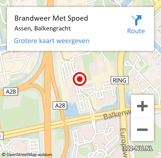 Locatie op kaart van de 112 melding: Brandweer Met Spoed Naar Assen, Balkengracht op 8 september 2023 16:16