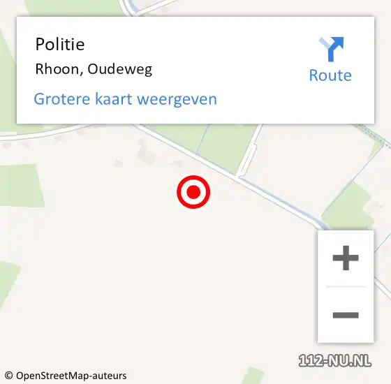 Locatie op kaart van de 112 melding: Politie Rhoon, Oudeweg op 8 september 2023 16:30