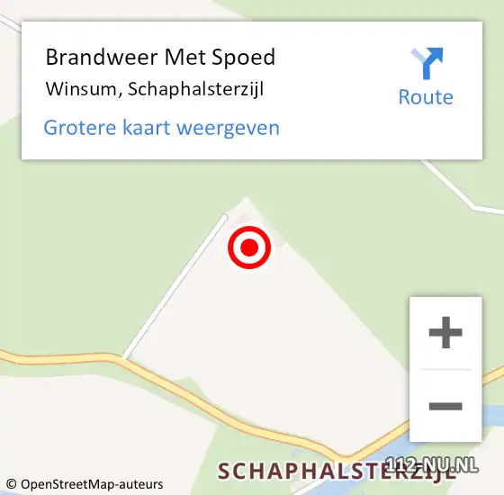 Locatie op kaart van de 112 melding: Brandweer Met Spoed Naar Winsum, Schaphalsterzijl op 8 september 2023 16:50