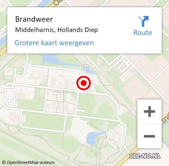 Locatie op kaart van de 112 melding: Brandweer Middelharnis, Hollands Diep op 8 september 2023 17:01