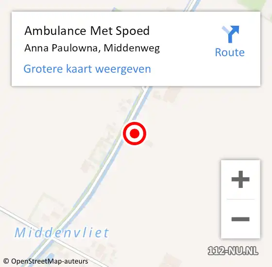 Locatie op kaart van de 112 melding: Ambulance Met Spoed Naar Anna Paulowna, Middenweg op 8 september 2023 17:13